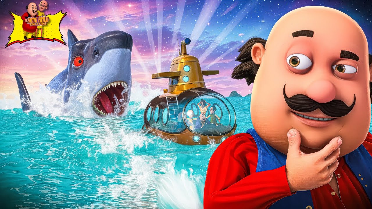 Motu Patlu Pe Monster Shark Ne Kara Attack | Motu Ka New Sea Adventure | Motu Patlu | Kiddie Land