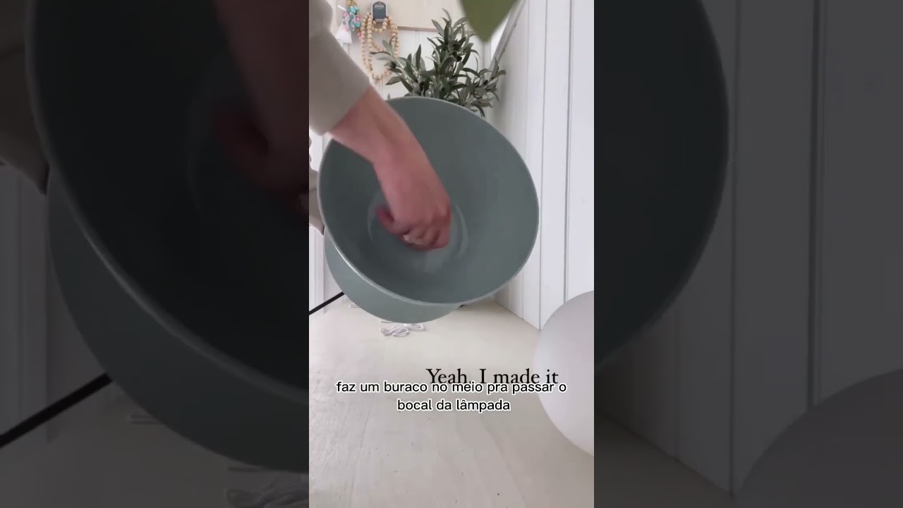 Lumin&aacute;ria pendente DIY estilo industrial SUPER F&Aacute;CIL de fazer 😲