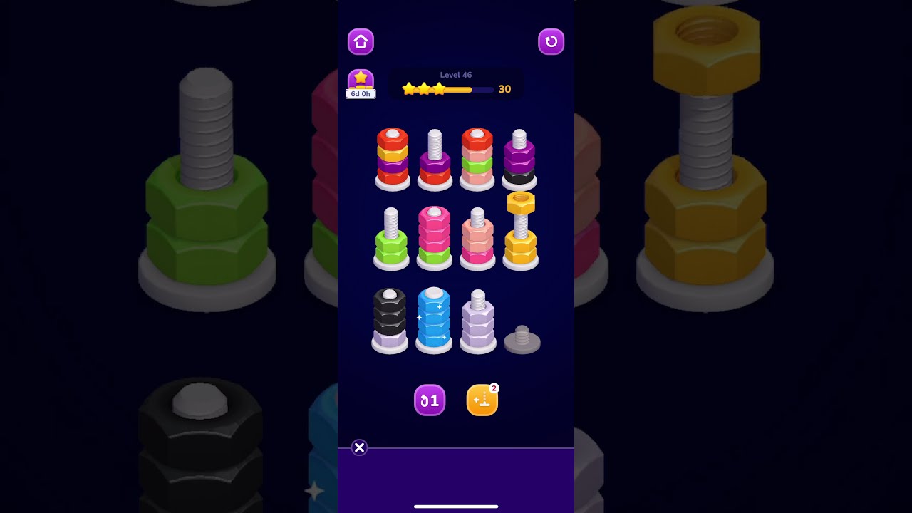 Nut Sort: Color Sorting Game | Level 46 | NO REVERTS #mobilegame #gaming  #gameplay