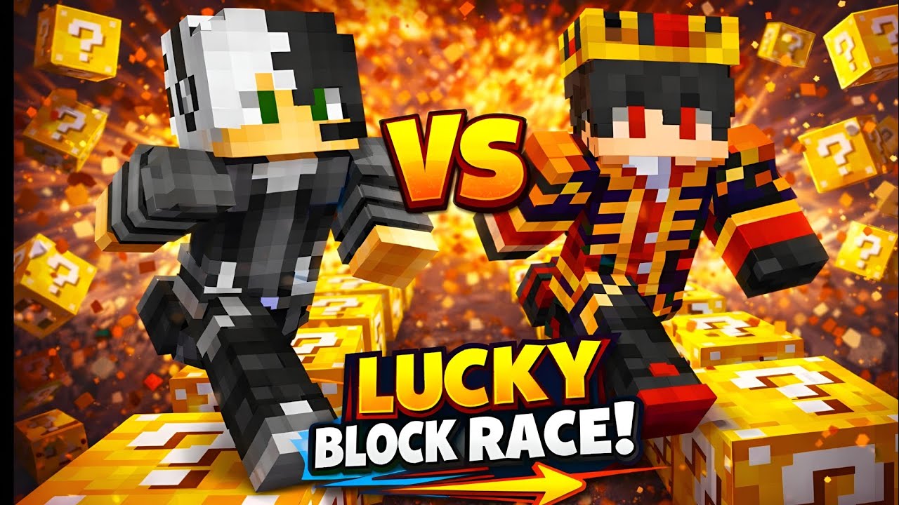 Lucky block race with My Brother In Minecraft.