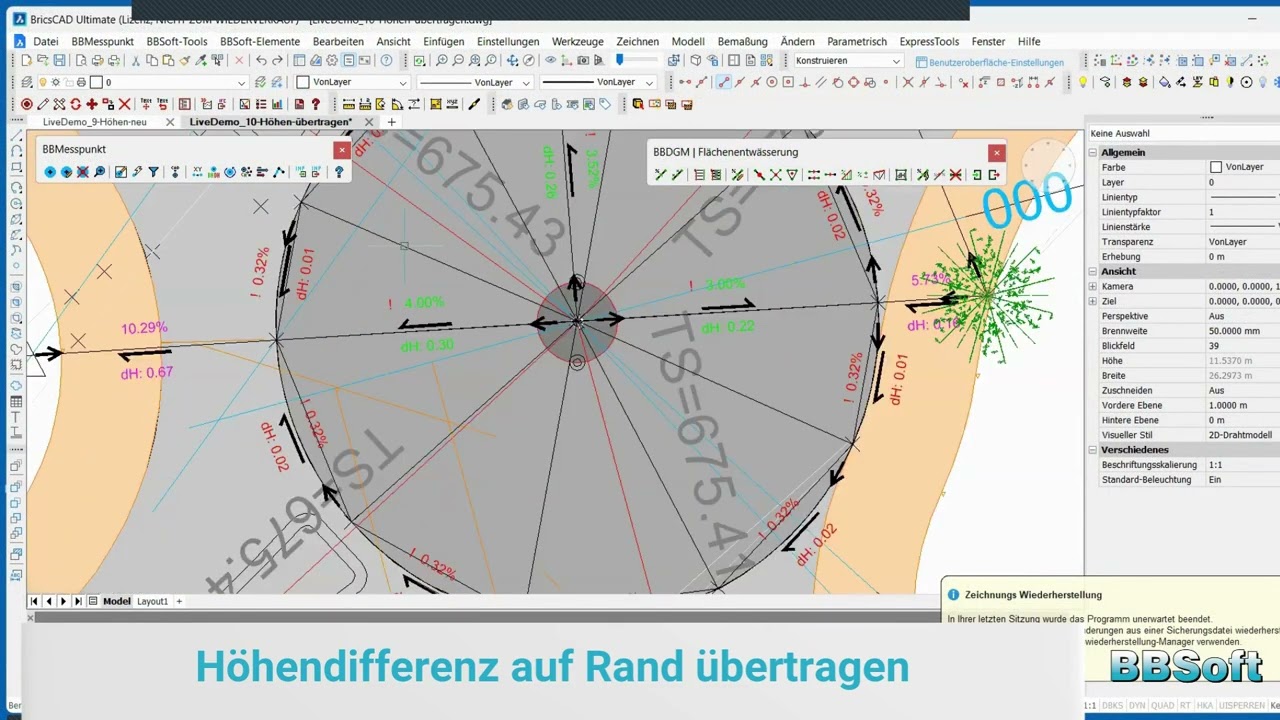 BBSoft® Kreisverkehr entwässern