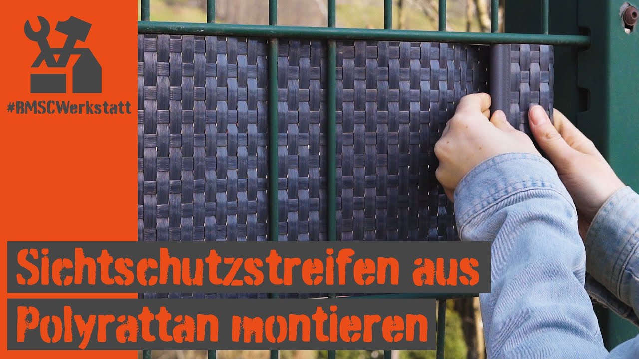 Doppelstabmattenzaun mit Sichtschutzstreifen &ndash; Montageanleitung