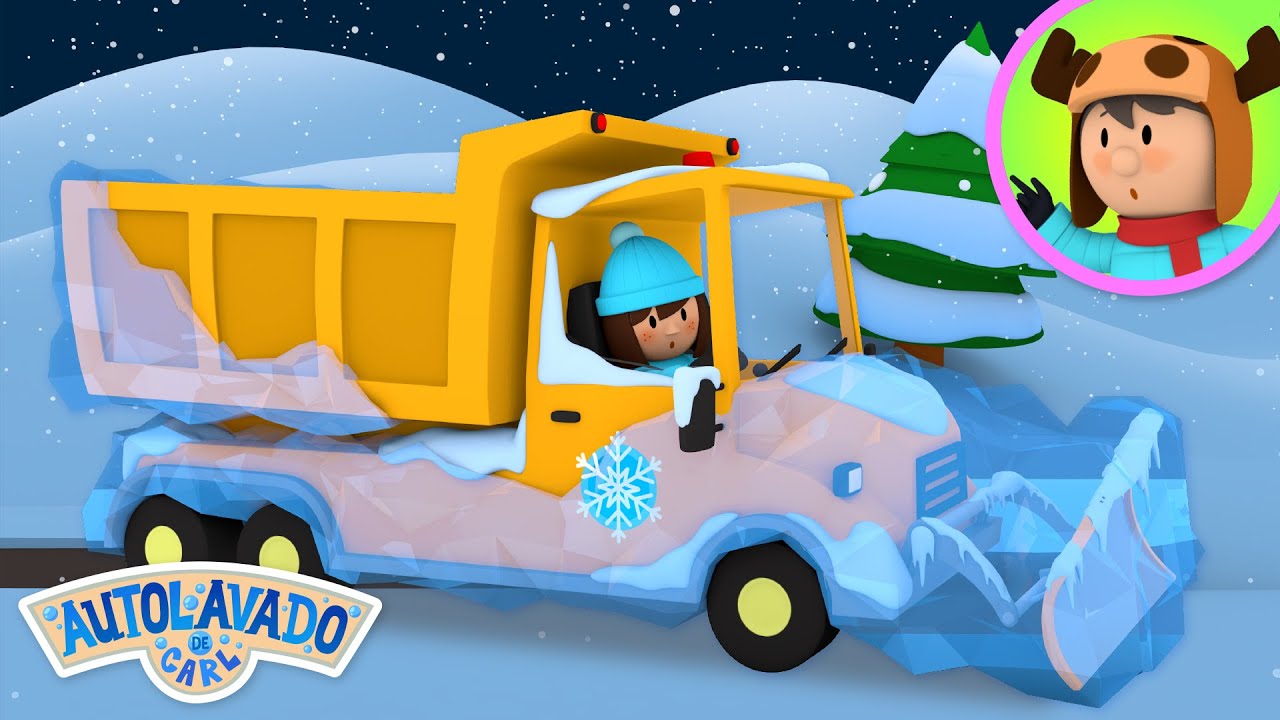 La Barredora De Nieve De Sarah Va Al Autolavado | El Autolavado de Carl | Caricatura Para Niños