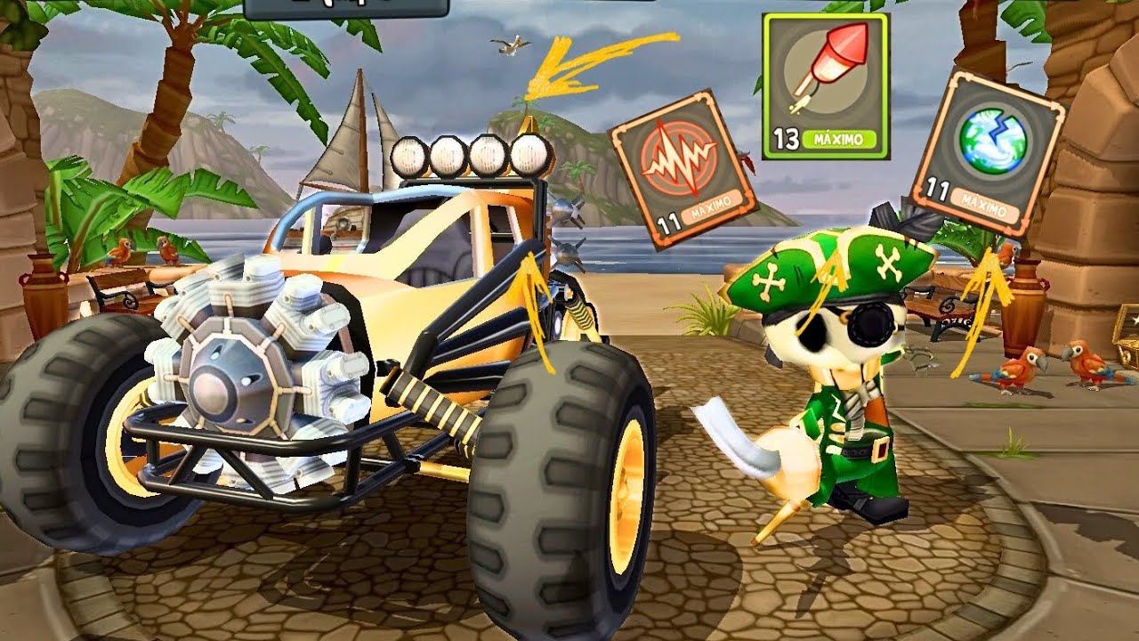 DESAFIO! JOGANDO COM AS PIORES  CARTAS E CARRO - Beach Buggy racing 2