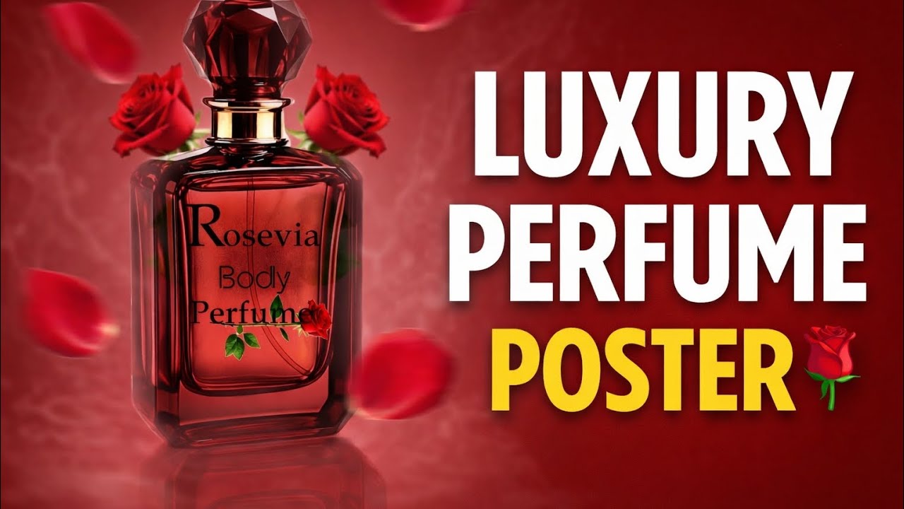 How to Create a Luxury Perfume Poster in Photoshop | Rose Perfume Ad Design