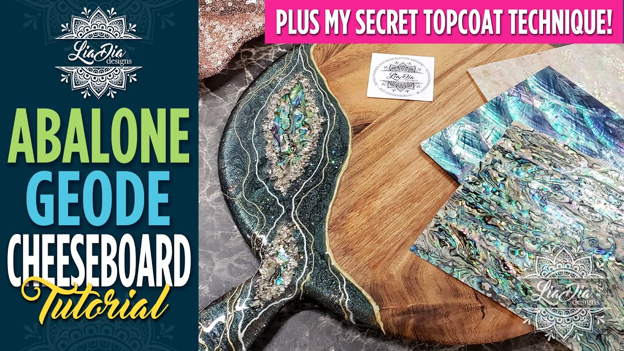Wow!! INCREDIBLE Abalone Seashell Geode Cheeseboards! 🤩 😍  Sparkly Rainbow Bling Resin Art Tutorial