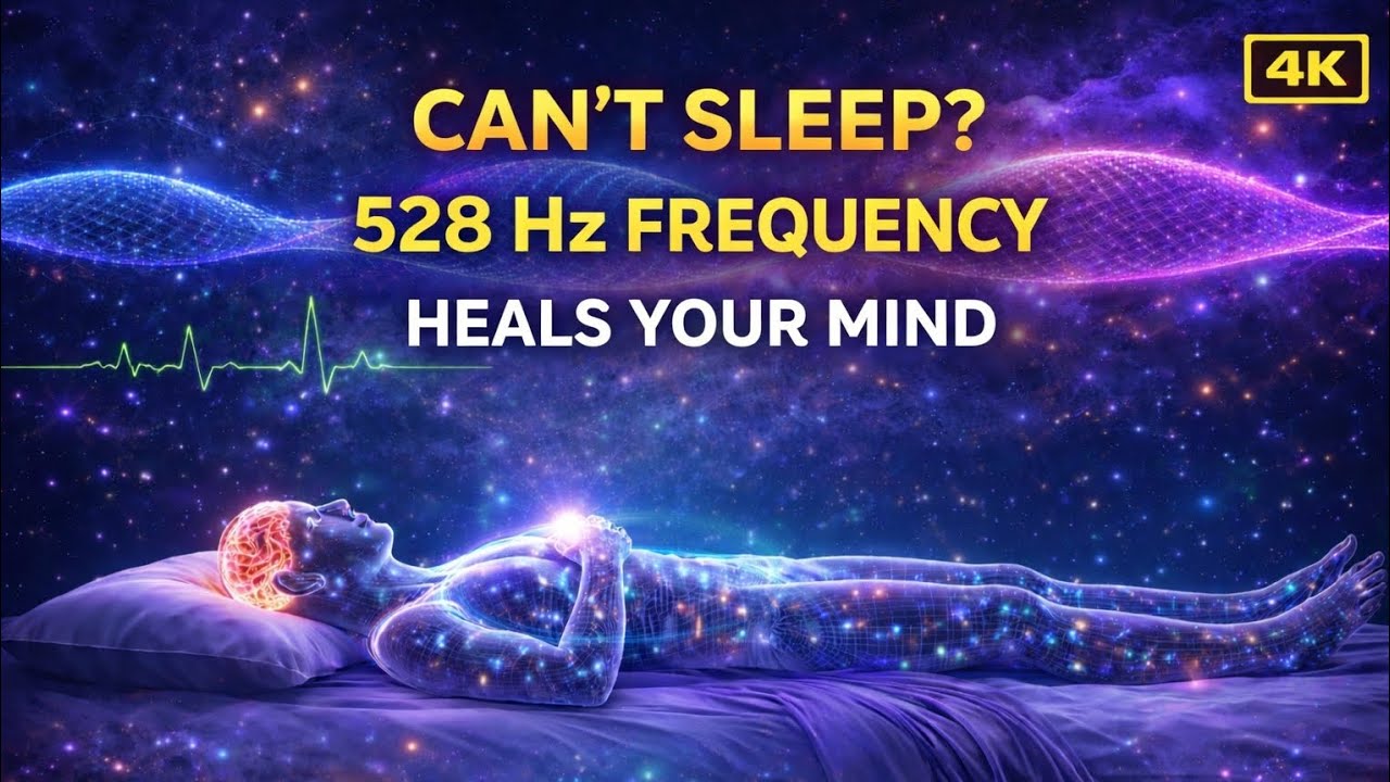 528 Hz Frequency Sound | Can’t Sleep? Heal Your Mind Deep Sleep Music 4K Stress Anxiety Relief