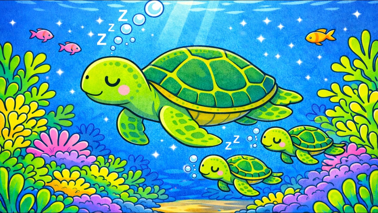 Baby Sleep Music 🌊 Mama Turtle & Baby Turtles | Calm Underwater Dreamland