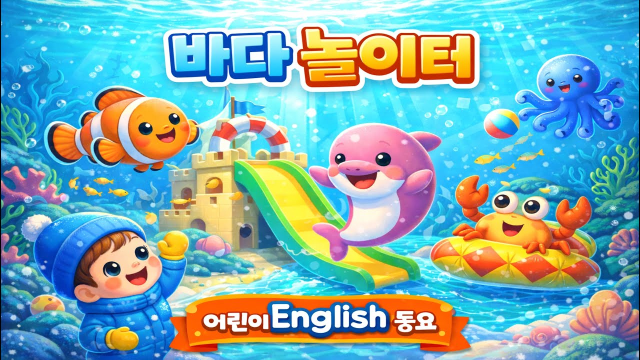 바닷가 놀이터에서 즐거운 시간