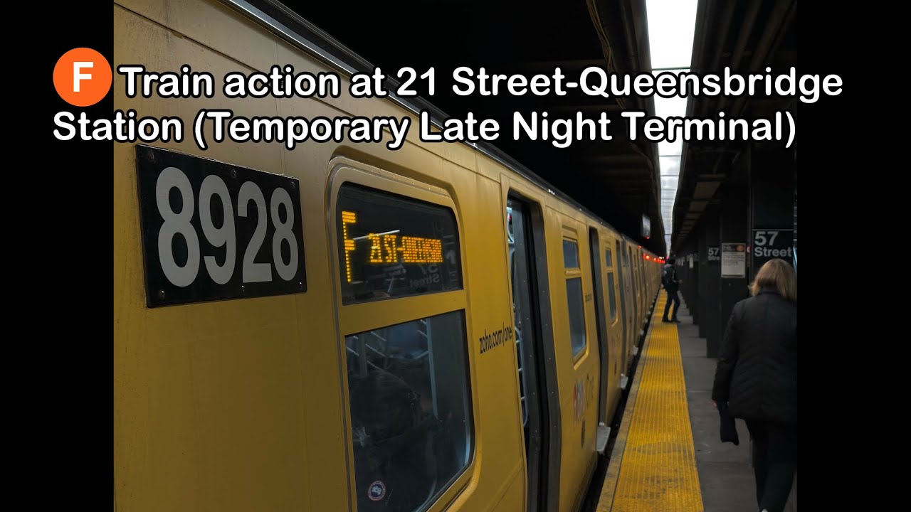 ⁴ᴷ MTA (F) Trains Terminating at 21 Street-Queensbridge Station