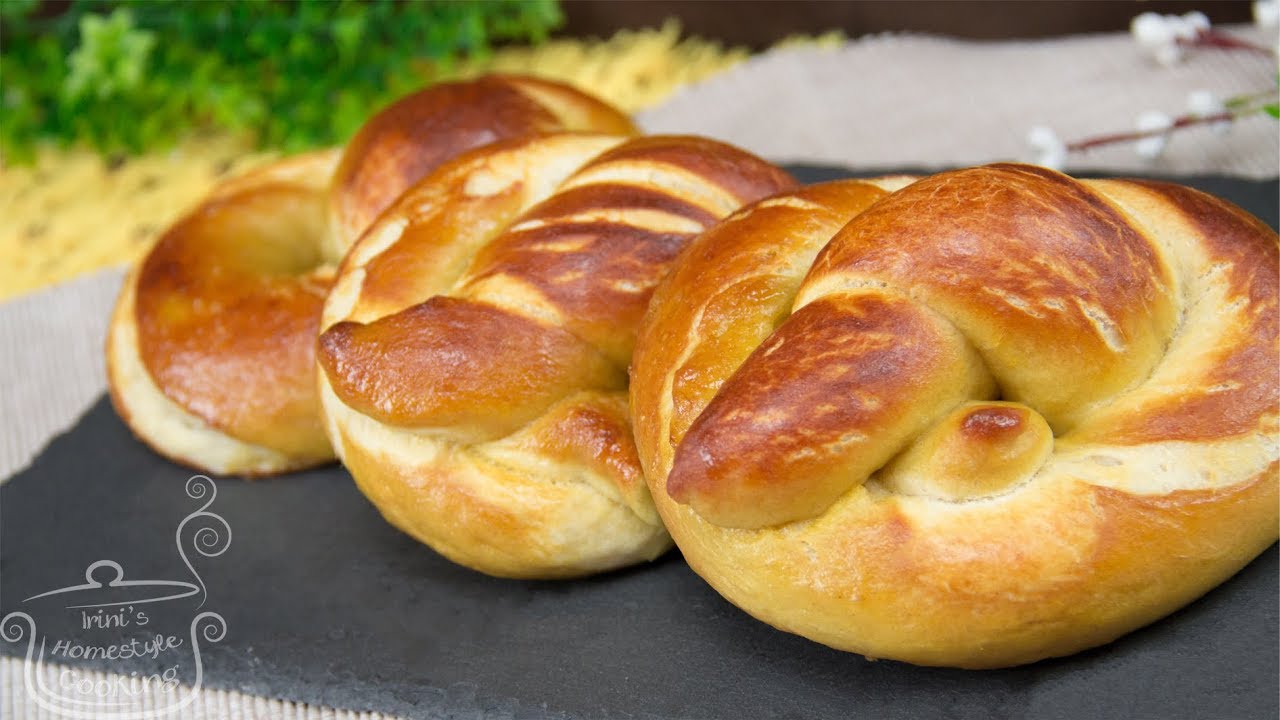 Τέλεια αφράτα  σπιτικά πρέτσελ Βαυαρίας!!-Soft Bavarian pretzel!