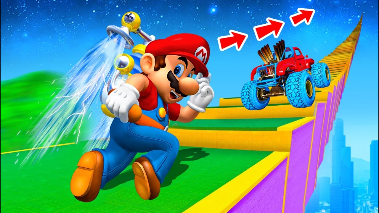 SUPER MARIO schafft die 90&deg; TREPPE in GTA 5! (Experiment)