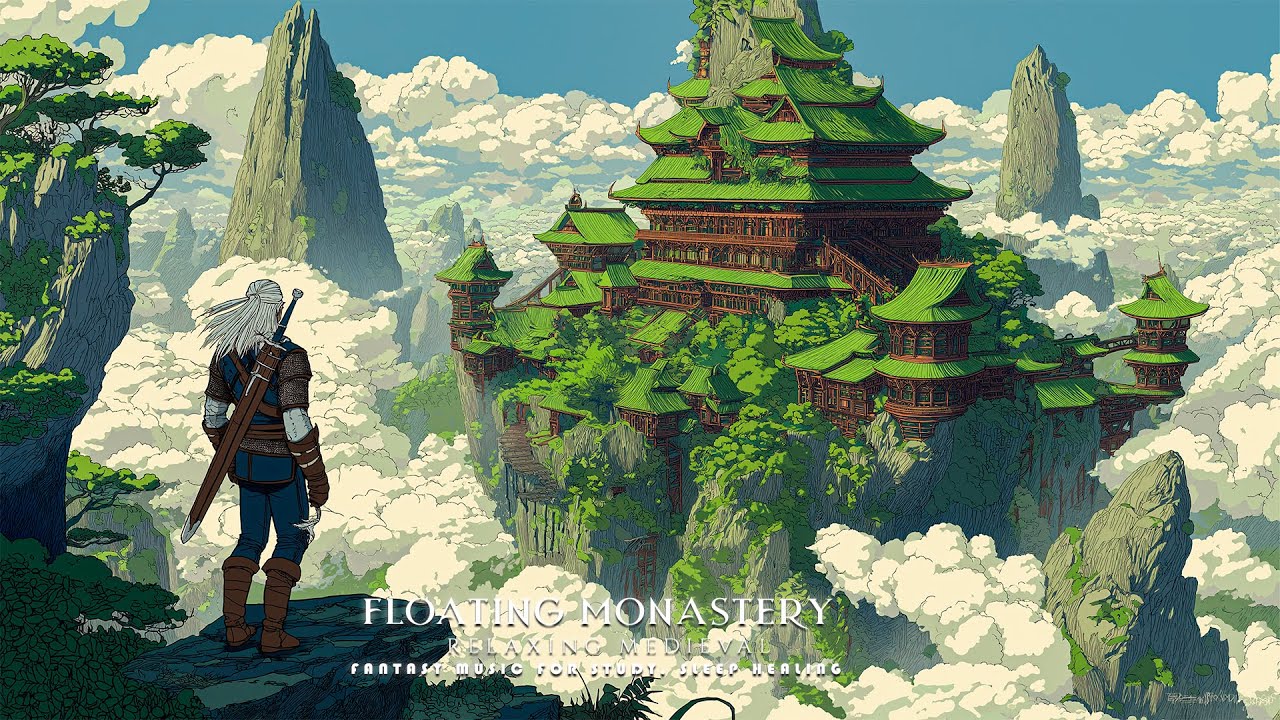 Floating Monastery Ambience | Relaxing Medieval Fantasy Music for Study, Sleep & Healing