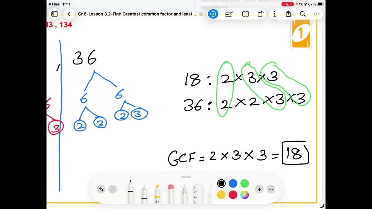 Grade 6 Lesson 3.2: Find the GCF and the LCM - Part 2