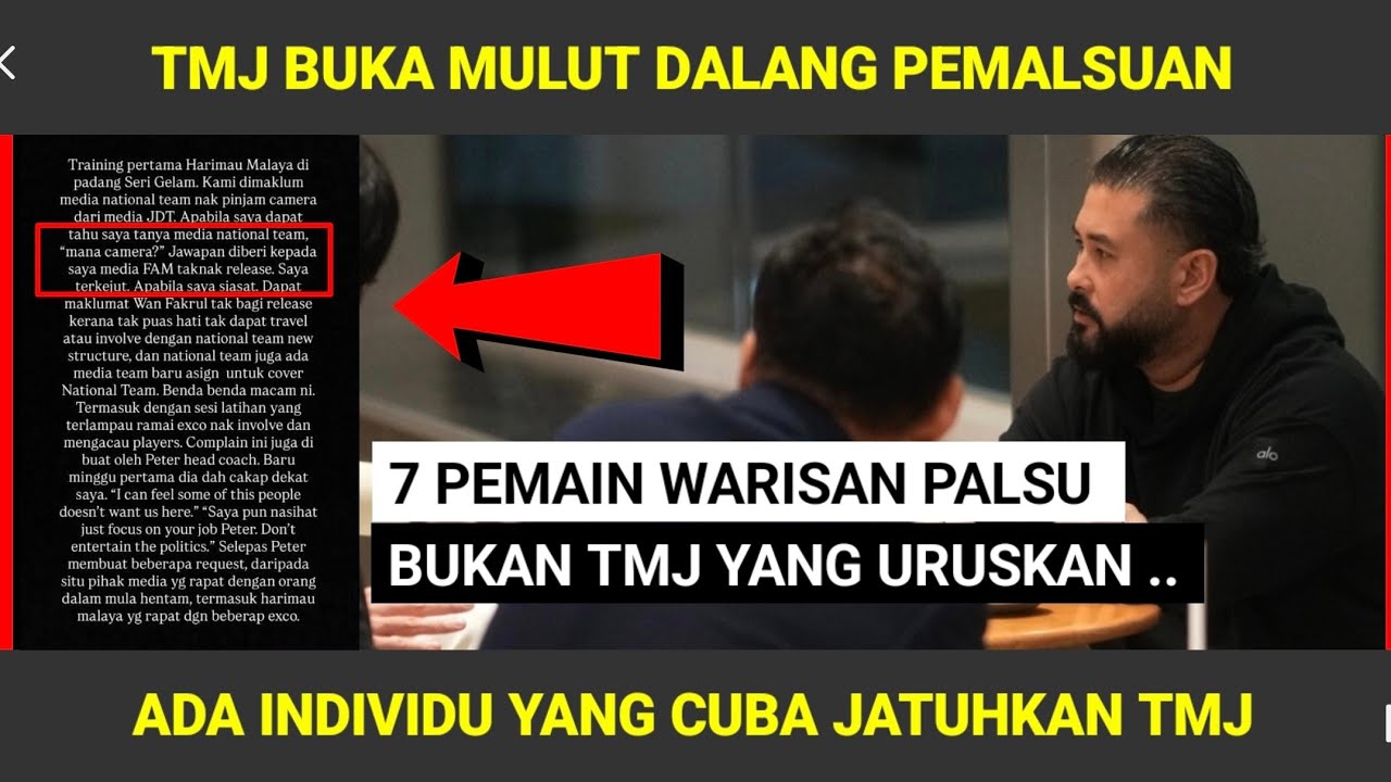 TERKINI: TMJ BUKA MULUT KANTOIKAN DATANG PEMALSUAN DOKUMEN 7 WARISAN