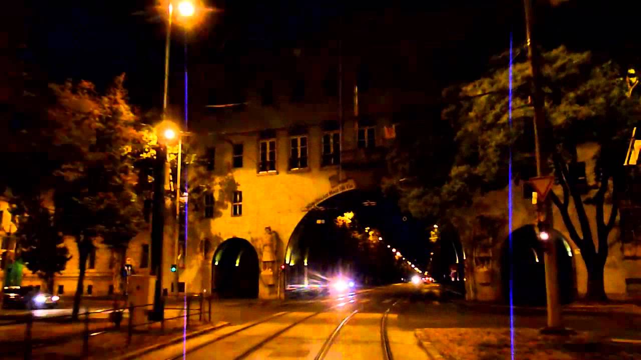 Szeged, 1-es villamos (Szeged Plaza-Szeged pályaudvar-Szeged Plaza), este
