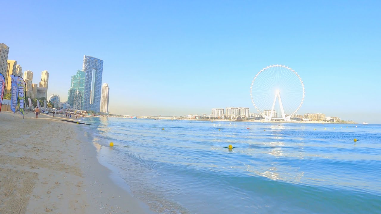 [4K HDR] Walking along Jumeirah Beach in Dubai and around JBR