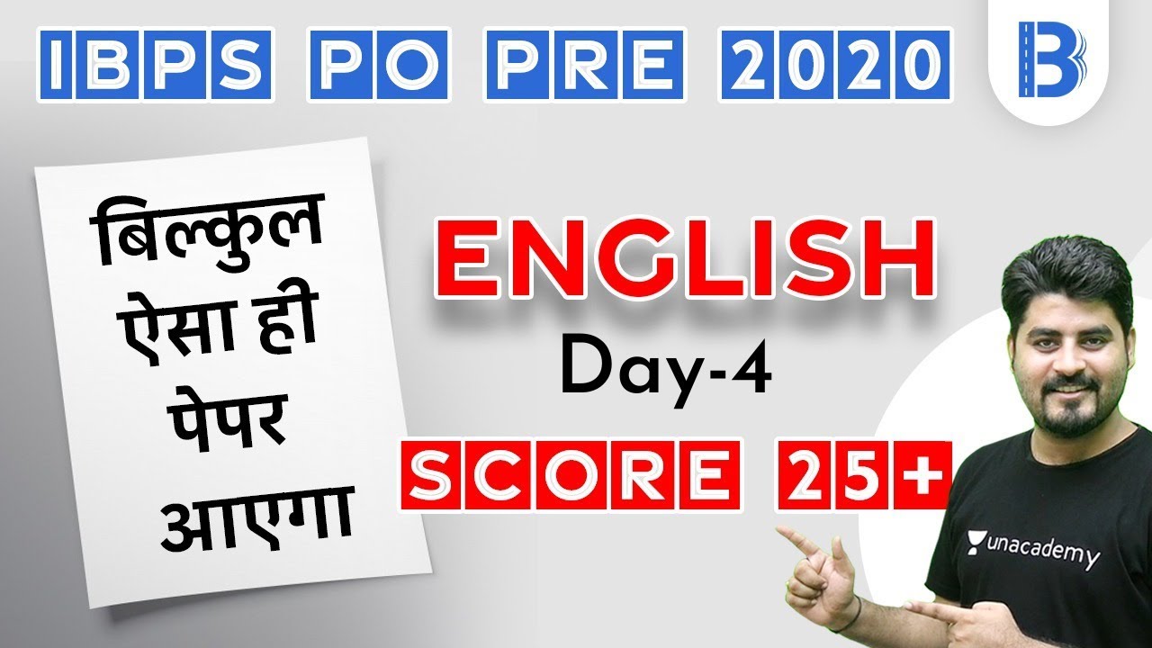 9:00 AM - IBPS PO Pre 2020 | English by Vishal Parihar | Expected Paper | 25+ Score (Day-4)
