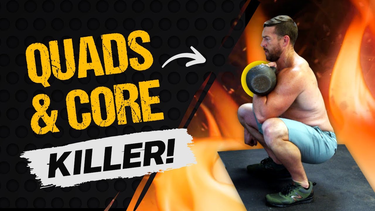 10 Minute Quads and Core Single Kettlebell Routine | Coach MANdler