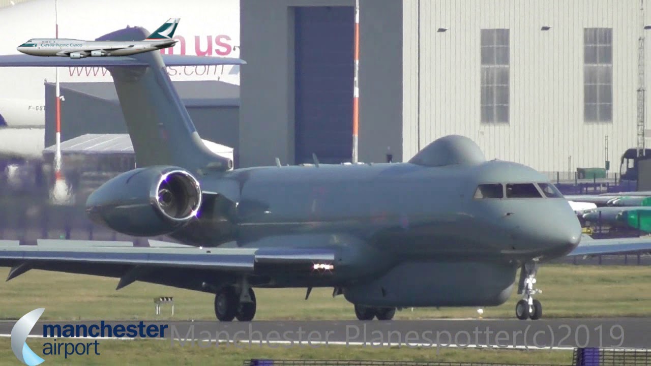(HD) RAF Bombardier Sentinel R1 ZJ694 At Chester Hawarden Airport On The 14/02/2019
