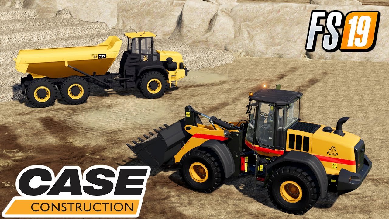 FS19 New Case 821G PS4 \ Big Road TP Map /  Farming Simulator 2019 Mining Gameplay