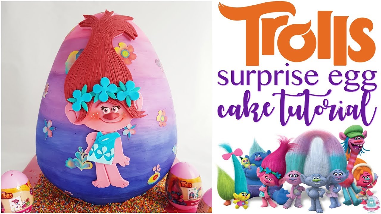 3D Trolls Surprise Egg Cake Tutorial | Abbyliciousz The Cake Boutique