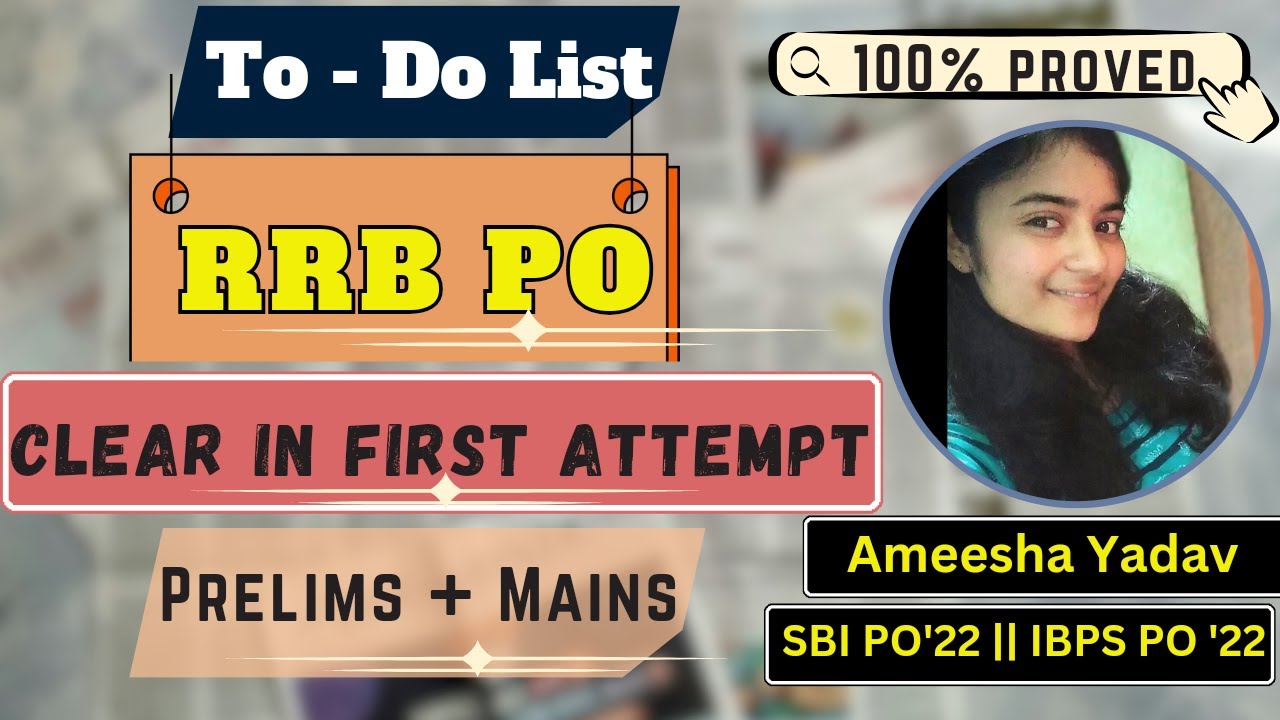 Sure Shot Strategy For RRB PO( Pre+Mains) by SBI PO Ameesha Yadav|100% Selection| Complete Resources