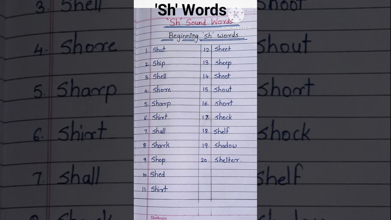 Sh words/ sh sound words/ sh starting words/ beginning sh words #shorts #ytshorts #shwords #words#yt