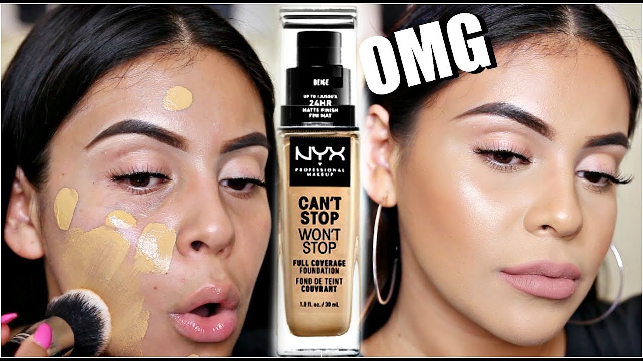 FIRST IMPRESSION: NYX CAN'T STOP WON'T STOP FOUNDATION + WEAR TEST! | JuicyJas