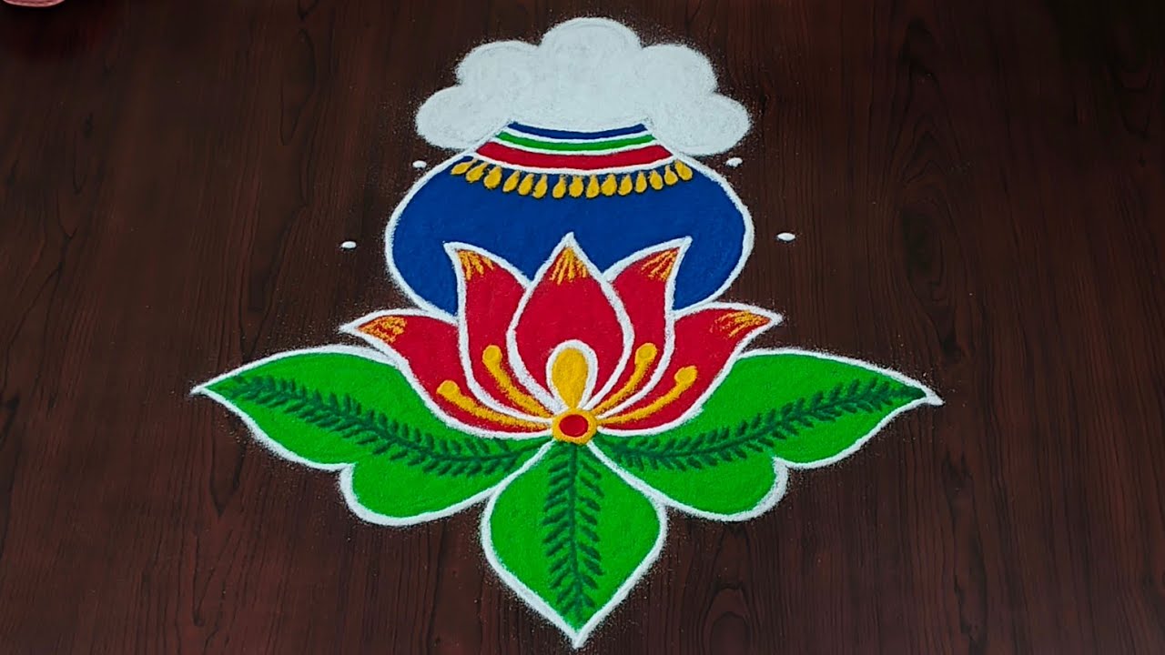 5×3pongal pot kolam rangoli|bhogi kundala muggulu|bhogi kolams|#sankranti muggulu|#Rang Kaa Rangoli