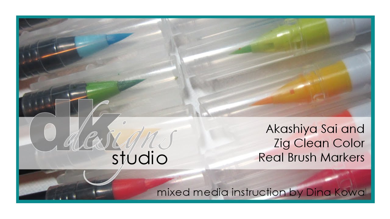 Akashiya Sai and Zig Clean Color watercolor markers
