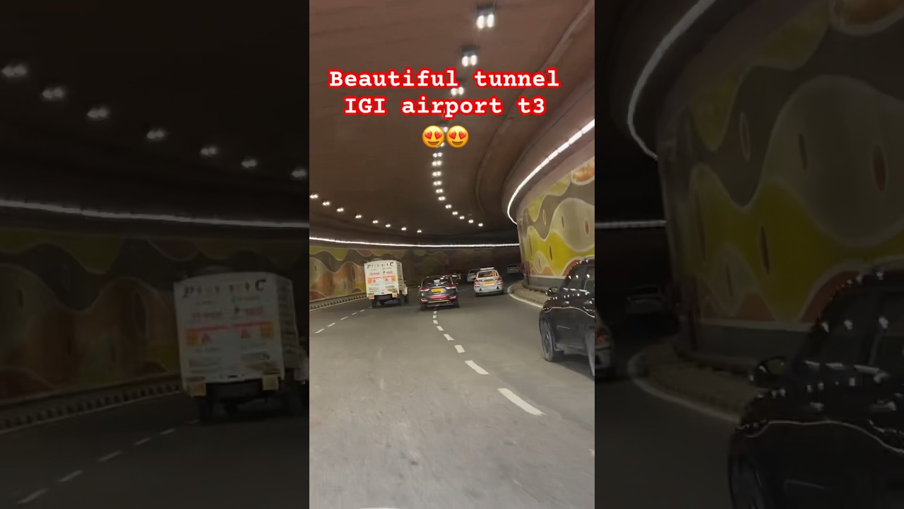 Indra gandhi airport terminal 3 road tunnel 😍😍 #delhi #travel #nature #delhitourism #car