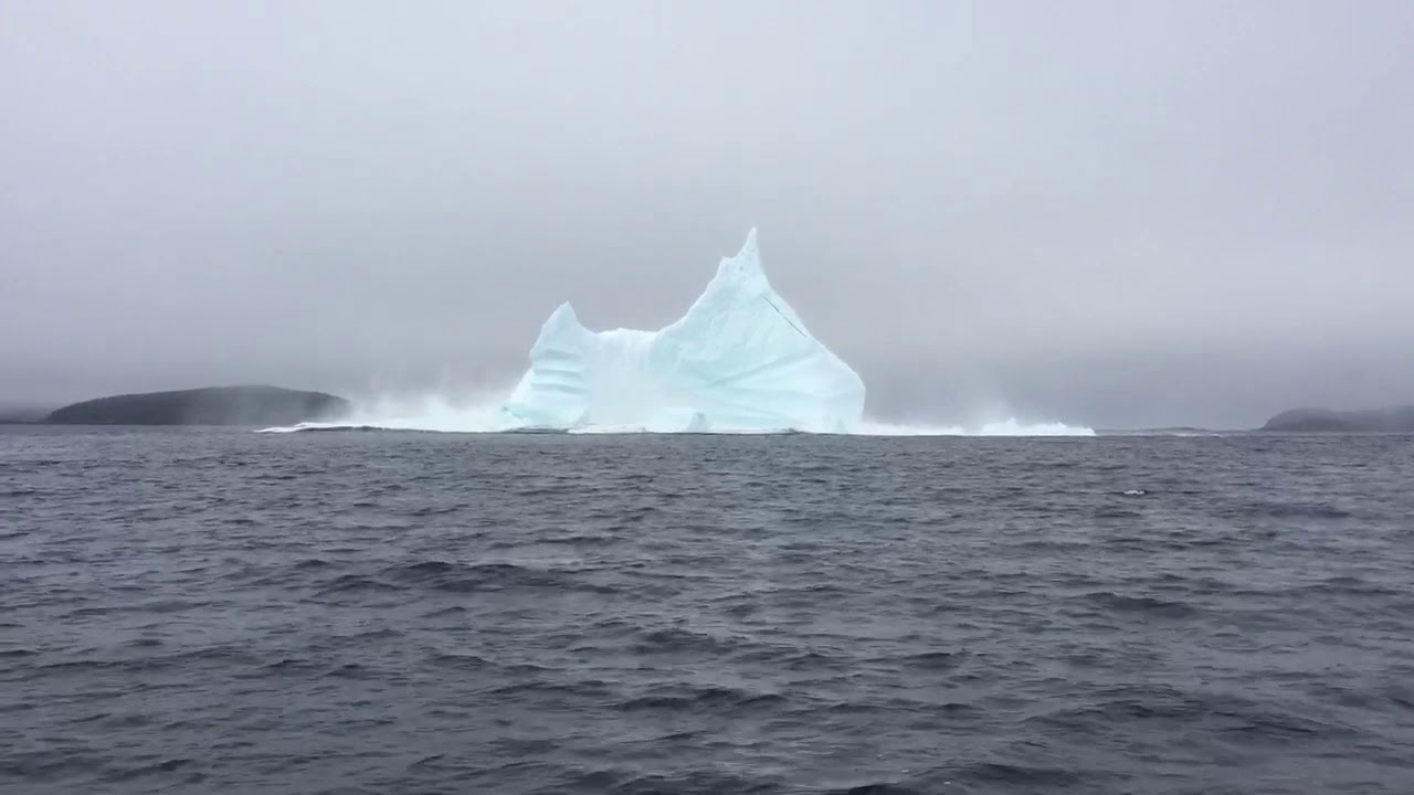 INCREDIBLE FOOTAGE | ICEBERG BREAKING APART  | TWILLINGATE, NEWFOUNDLAND