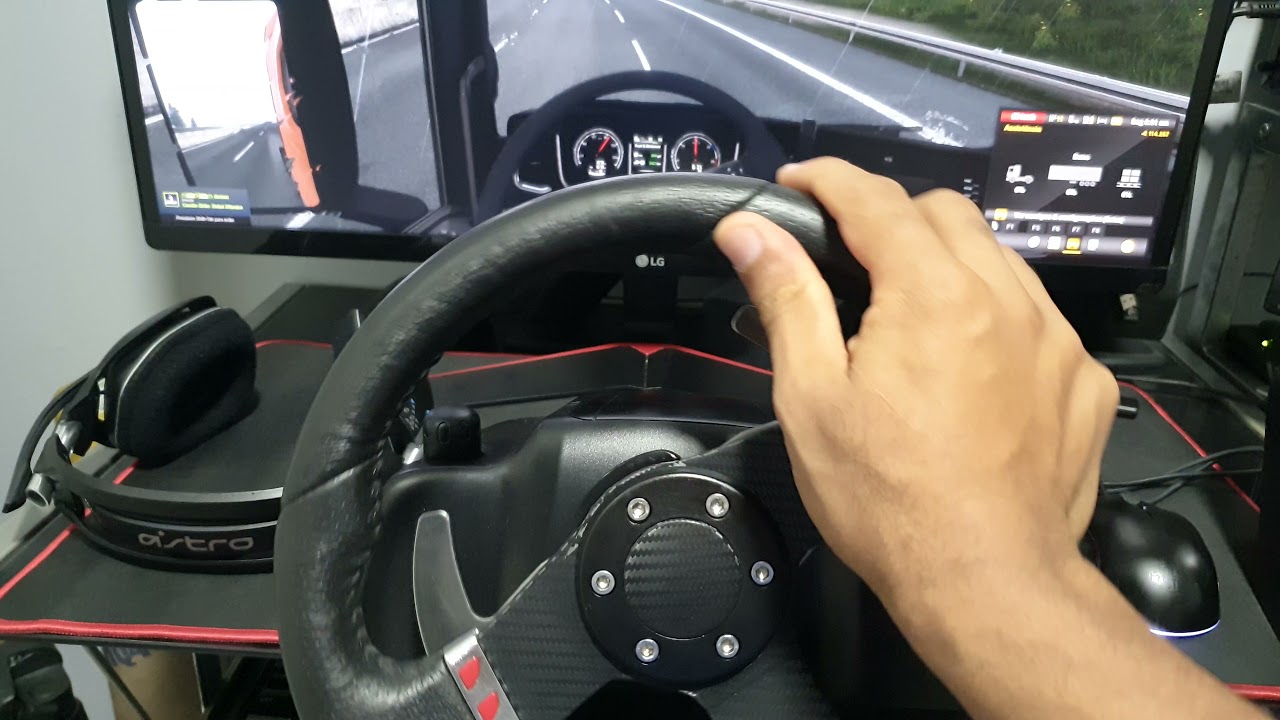 Volante g27 em teste com eurotruck simulator 2