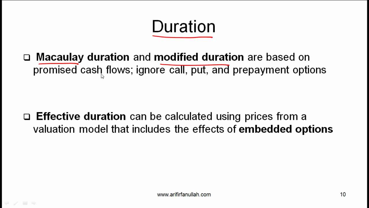 CFA Level I Measurement of Interest Rate Risk Video Lecture by Mr. Arif Irfanullah part 2