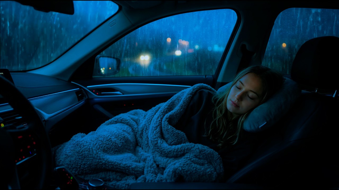 Fall Asleep in Less Than 3 Minutes With Super Heavy Rain On Car & Massive Thunder Sounds At Night