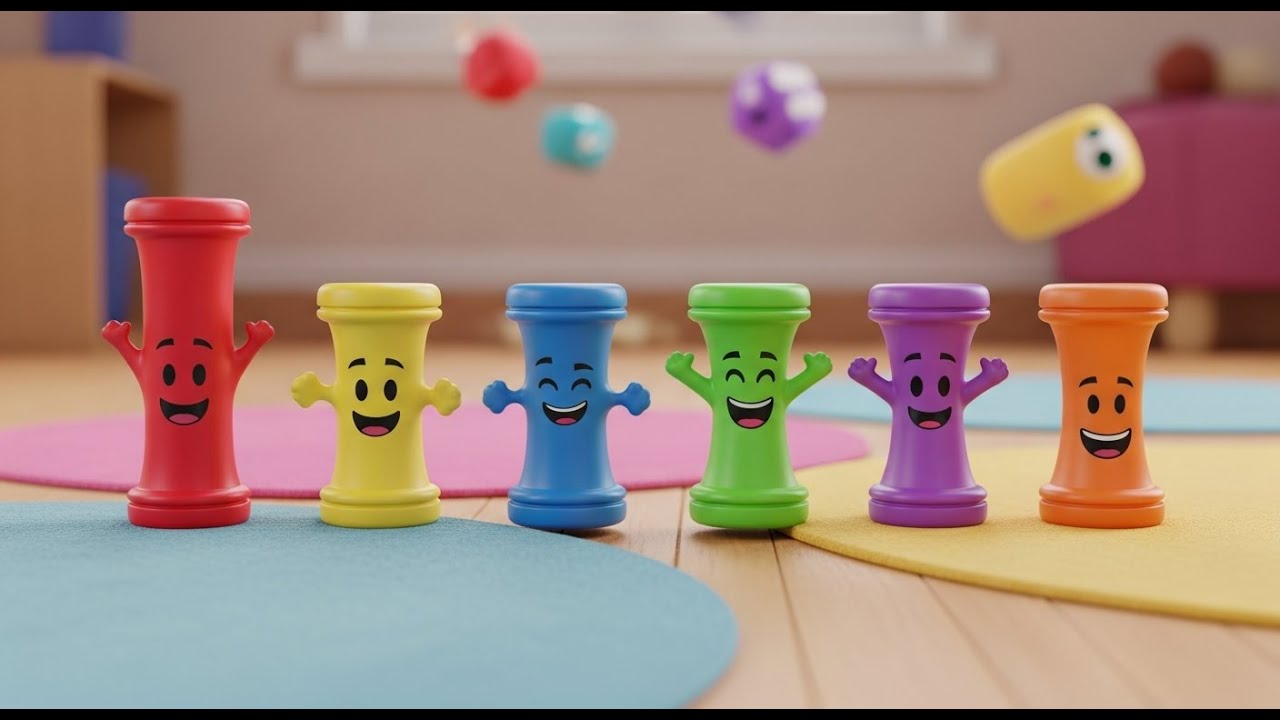 Seis Pequenos Tubos de Brinquedo Pop Stretch | Música Sensorial e Cores para Crianças