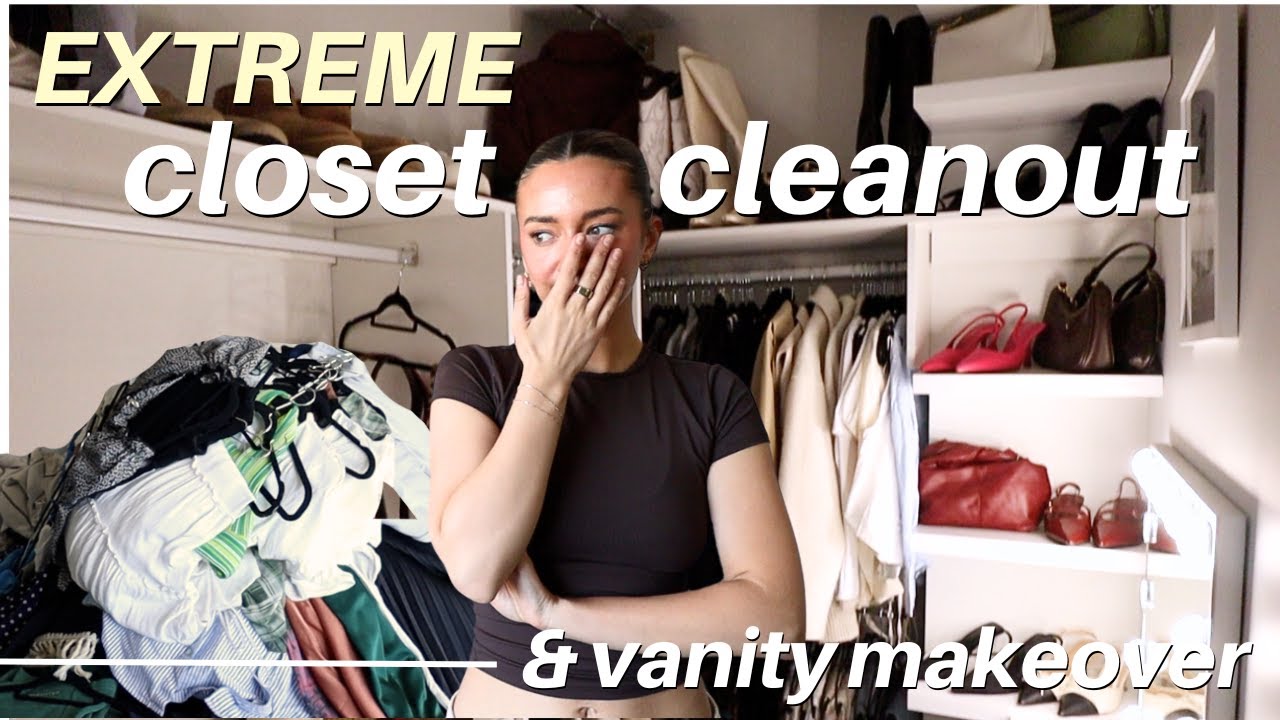 УБОРКА ВСЕГО ШКАФА 👠👜🧺Грандиозная уборка шкафа, создание гардероба моей мечты *продуктивно*