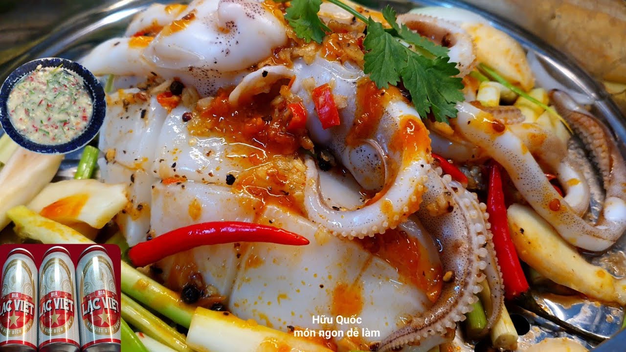 cách làm MỰC HẤP BIA thơm ngon đậm đà || Hữu Quốc món ngon dễ làm