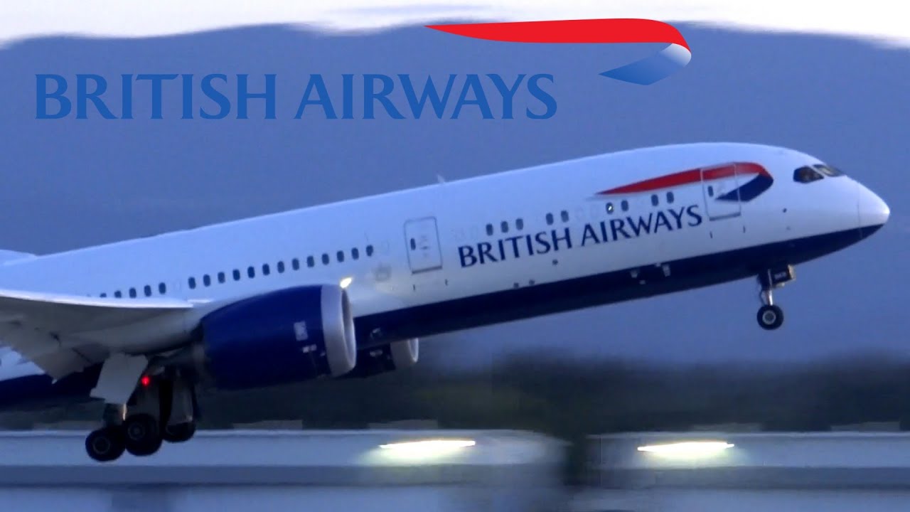 HD British Airways Boeing 787-9 G-ZBKF/G-ZBKB Takeoff from San Jose International Airport