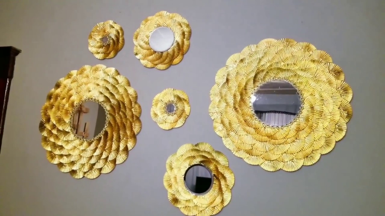 DIY Gold Mirror Decor / Large and Small gold mirrors