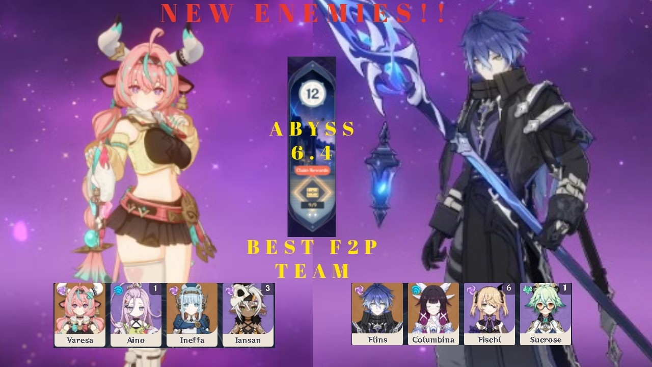 Spiral Abyss 6.4 Full Clear 🔥 Flins & Varesa Teams | Floor 12 Complete Run | Genshin Impact |