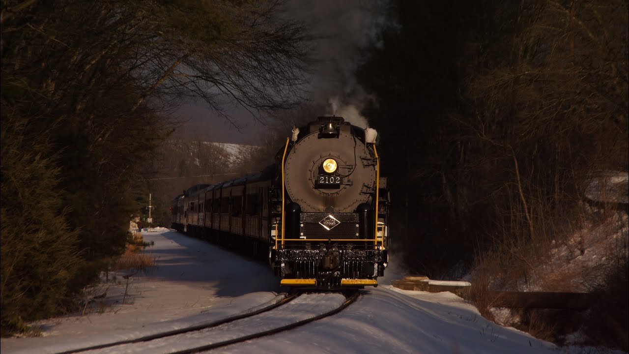 Reading and Northern 2102 winter iron horse ramble chase to Jim Thorpe