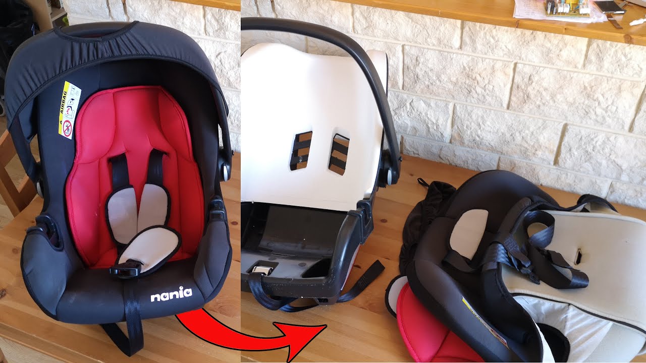 Comment retirer le revêtement plastique synthétique d'un siège auto bébé (pr nettoyer au lave-linge)