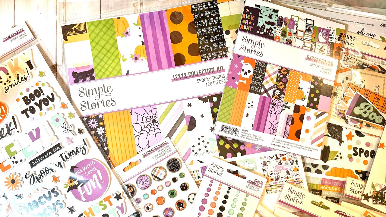 New Halloween Collection Share -  Simple Stories Spooky Things.  Fun pasteloween collection 