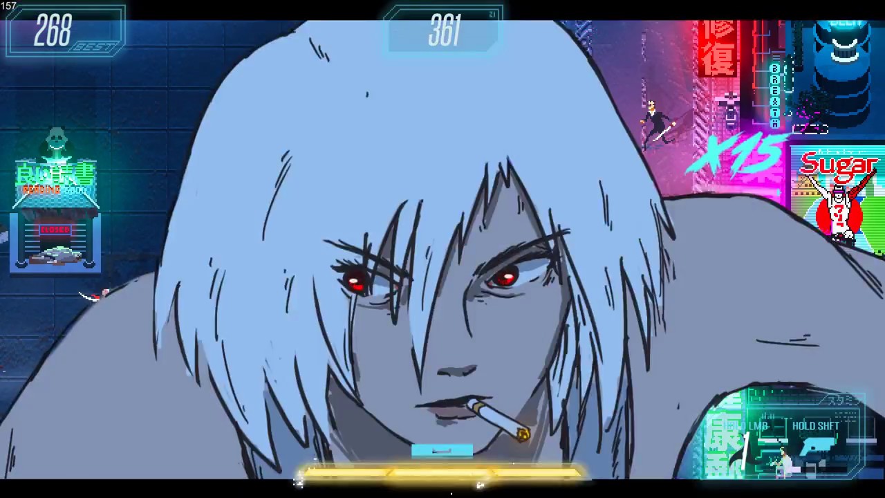 Akane - Unlocking and using the Gravitational Beam Emitter from BLAME! (150 enemies shot)