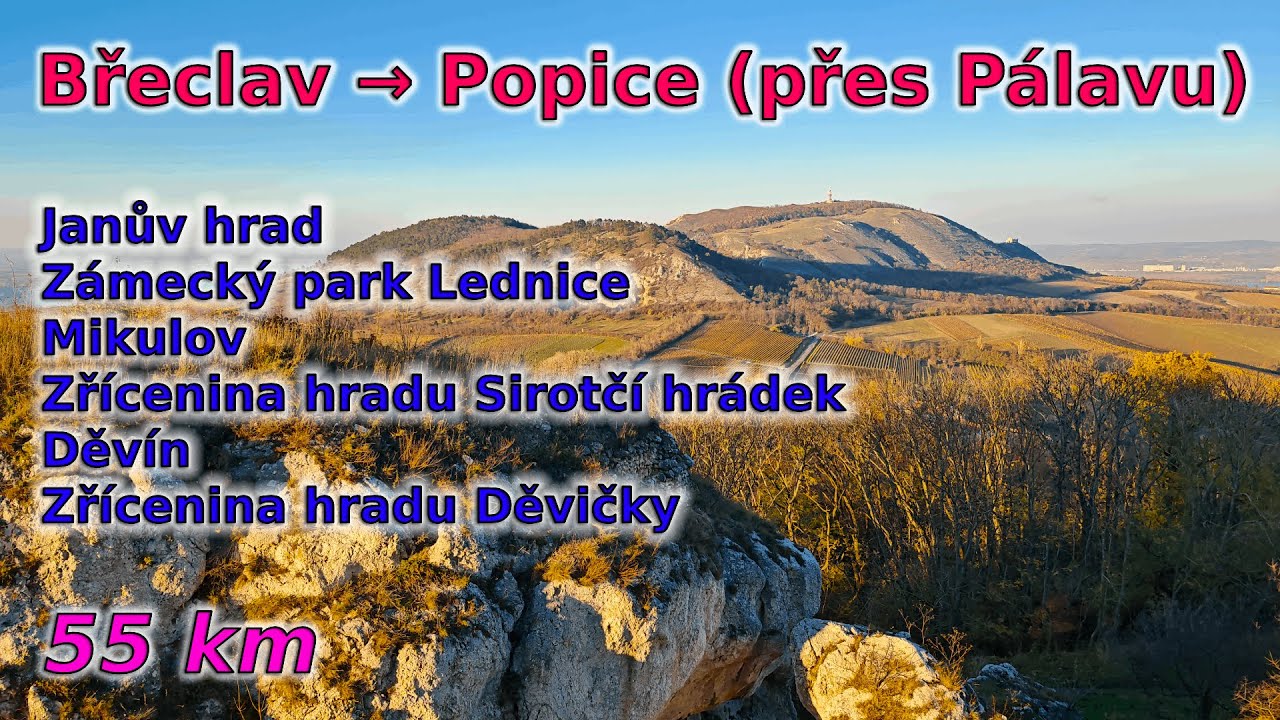 C92 Břeclav - Popice (přes Mikulov a Pálavu) [55 km]