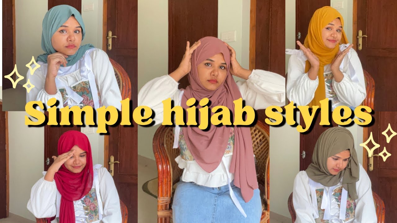 ✨ Simple ഹിജാബ് styles🧕🤍പിന്നില്ലാതെ എങ്ങനെ hijab ചെയ്യാം || tutorial || Malayalam 