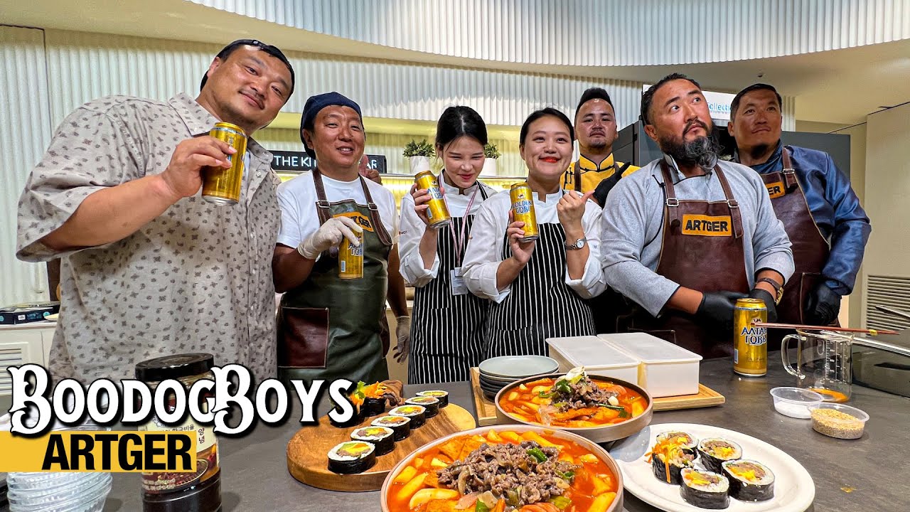 Korean Kimbap Vs. Mongolian Tsuivan! Cooking Culture Exchange! ARTGER World Tour | Boodog Boys