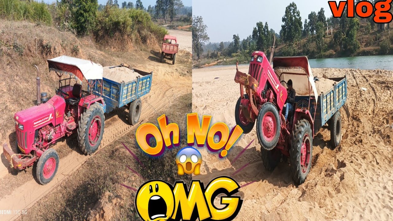 Aaj tractor Nadi mein fans Gaya hamara Mahindra tractor🚜 #tractor #vlog #viral 